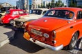 Ufa, Russia, 22 June 2019: The 7th Peking to Paris Motor Challenge. Several parked cars, back view