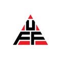 UFF triangle letter logo design with triangle shape. UFF triangle logo design monogram. UFF triangle vector logo template with red Royalty Free Stock Photo