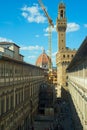 Uffizi Gallery inner courtyard with crane