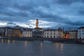 Uffizi Museum in front of Palazzo Vecchio on the shore of Arno river