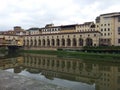 Uffizi gallery and Ponte Vecchio in Florence, Italy