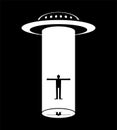 UFO abduct people. Flying saucer snatch man