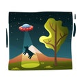 Ufo Abducting Cow Composition Royalty Free Stock Photo