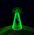 UFO Abduction In Night,3d Render