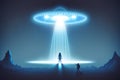 UFO abducts human created with generative AI technology