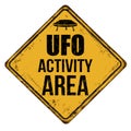 UFO activity area vintage rusty metal sign Royalty Free Stock Photo