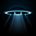 UFO alien flying spaceship with lights