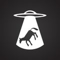 Ufo Alien icon on black background for graphic and web design, Modern simple vector sign. Internet concept. Trendy symbol for