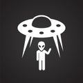 Ufo Alien icon on black background for graphic and web design, Modern simple vector sign. Internet concept. Trendy symbol for