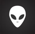 Ufo Alien icon on black background for graphic and web design, Modern simple vector sign. Internet concept. Trendy symbol for