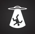 Ufo Alien icon on black background for graphic and web design, Modern simple vector sign. Internet concept. Trendy symbol for