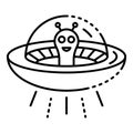 Ufo alien icon, outline style Royalty Free Stock Photo