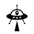 Ufo and alien vector icon