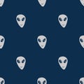 Ufo and aliens Seamless pattern. Cute Doodles space ships sketch. Hand drawn Cartoon Vector illustration