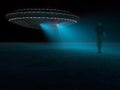 Ufo attacking and abducting Royalty Free Stock Photo