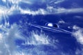 UFo and beautiful blue sky Royalty Free Stock Photo