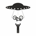 UFO Bike abduction Royalty Free Stock Photo