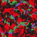 UFO camouflage of various shades of red, black, violet and green colors