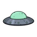 UFO. Cartoon alien spaceship. Cosmic ship in form saucer. Royalty Free Stock Photo