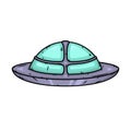 UFO. Cartoon alien spaceship. Cosmic ship in form saucer. Royalty Free Stock Photo