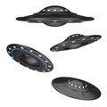 UFO Concept. Alien Spaceship or Flying Saucer . 3d Rendering