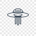 UFO concept vector linear icon isolated on transparent background, UFO concept transparency logo in outline style Royalty Free Stock Photo