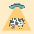 UFO. Cow, abduction ufo Royalty Free Stock Photo