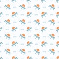 UFO day pattern, doodle seamless background.