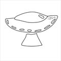 UFO doodle hand drawn vector set isolated on a white background Royalty Free Stock Photo