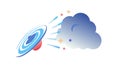 UFO Entering a Cloud with a Galaxy in the Background vector design Generative AI Royalty Free Stock Photo