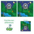 UFO Find 10 differences. Educational game for children Royalty Free Stock Photo