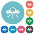 UFO flat round icons