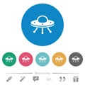 UFO flat round icons