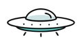 UFO Flying Saucer Icon for Sci-Fi Space Exploration, vector design Generative AI Royalty Free Stock Photo
