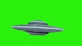 UFO - Flying Saucer - isolated on green screen. 3d rendering Royalty Free Stock Photo