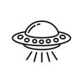 Ufo Flying spaceship icon template black color editable. Ufo Flying spaceship icon symbol Flat vector illustration for graphic and