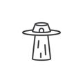 Ufo flying spaceship line icon