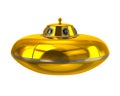 UFO - golden alien spaceship 3d illustration