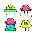 Ufo icon set Royalty Free Stock Photo