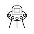 Ufo icon vector isolated on white background, Ufo sign Royalty Free Stock Photo