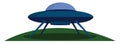 UFO landing, illustration, vector Royalty Free Stock Photo