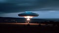 UFO landing Royalty Free Stock Photo