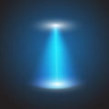 UFO light beam on checkered background. Vector illustration Royalty Free Stock Photo