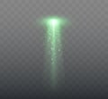 UFO light beam isolated. Green Light Royalty Free Stock Photo