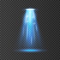 UFO light beam isolated on white background. Vector illustration Royalty Free Stock Photo
