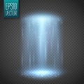 UFO light beam on transparnt background. Vector