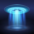 UFO With Light Portal Illustration