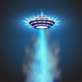 UFO light vector. Alien sky beams. Ufo spaceship Royalty Free Stock Photo