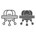 UFO line and glyph icon. Space aliens vector illustration isolated on white. Spaceship outline style design, designed Royalty Free Stock Photo