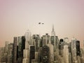 Ufo over the city Royalty Free Stock Photo